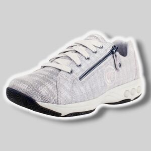 Therafit metallic woven leather walking sneakers 37